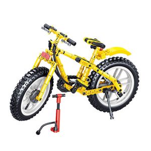 Techniczne Miasto Sporty Rower górski Building Blocks Zabawki Rowery Zestaw Cykl DIY Model montażowy dla dzieci Chłopiec Prezent Urodzinowy H0824