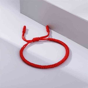 New Red Rope Lucky Weave Bracelet Women Men Hand knitted Stretch Charm Tibetan Braided Bracelets Friendship Bangles Gifts