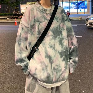 Wholesale long knit vest for sale - Group buy Men s Vests Tie dye Sweater Man Pullovers Knitted O neck Collar Casual Standard Long Sleeve Couple Streetwear Fashion