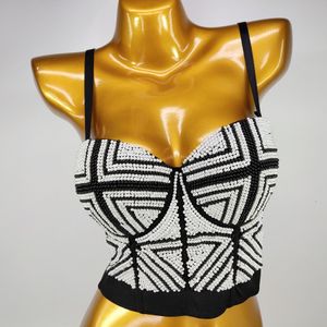 Wholesale show bras resale online - Night Buy Glittering Show Beautiful and Sexy Pearl Model Red Tide Flow Bra Vest CZ50