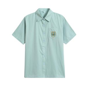 Wholesale green school dress resale online - Clothing Sets Japanese Student Short Sleeve Green Shirt For Girls Middle High School Uniforms Dress Jk Uniform Top Large size XS XL