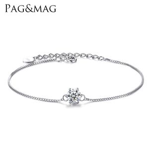 одиночный маг оптовых-PAG MAG S925 стерлингового серебра одноразовый алмаз AAA Циркон Японский и корейский простой маленький свежий женский браслет