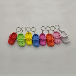 1pc Cute D Mini EVA Beach Hole Little Croc Shoe Keychain Bag Accessories Decoration Keyring Key Chain Charms