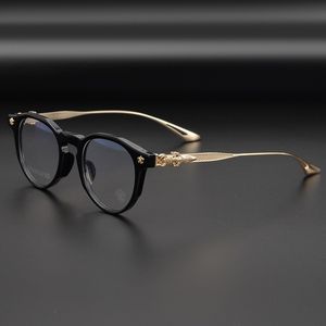 Designer Sunglasses Small round women s carved shows thin flat light myopia glasses hand made fashion spectacle frame for men and women