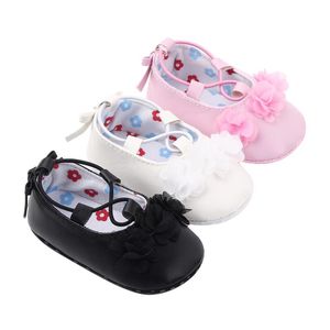 Wholesale flat princess shoes for girls resale online - First Walkers Baby Infant Girls Solid PU Princess Walker Shoes Born Toddler Flower Lace Flat Cotton Sole Prewalker Cute M