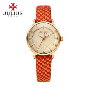 2022JULIUS Colorful Ladies Watch Fashion For Women Crocodile Leather Elegant Analog Quartz Japan Movt Watch For Young Girl JA