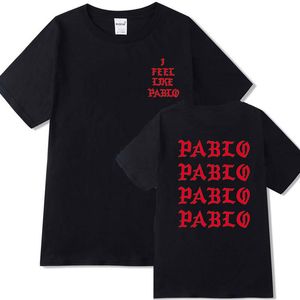 Kanye West Czuję się jak Pablo T Shirt Men Streetwear Club Social Club Rapper T shirt Polera Hombre Bawełna Tshirt Homme