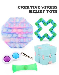Wholesale magic toys box resale online - Box Packing Sensory Toys Push Pop Bubbles Popper Track Chain Magic Snake Mesh Marble Ball Infinite Cube Poppers Key Ring Stress Relief Finger Puzzle G64AK7J