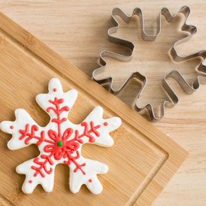 Bakmögel Rostfritt Stålkaka Cookie Bakeware Jul Snöar Form Mögel Fondant Cutters Biscuit Mold Kök Bakgrundsverktyg
