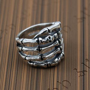 Wholesale male silver rings resale online - Sterling Silver Ch Skull Ring Creative Personality Male Punk Fashion Thai Silver Ring Female Adjustable