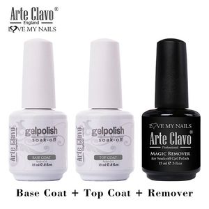Wholesale gel nail polish colors 15ml resale online - Arte Clavo ml Top Coat Base Magic Remover Gel Nail Polish Set ES RU Colors Semi Permanent Art Clean Primer