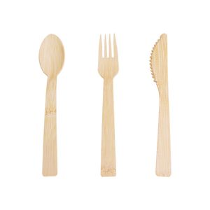Disposable Surware Bamboo Bestekselset zijn mes vork en lepel biologisch afbreekbaar servies