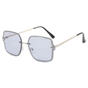 2021 physical photography sunglass metal female frame drawing line large face sunglass can be framels glass