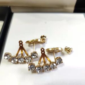 gold ohren tops großhandel-Top Design Charm Ohrring Buchstaben Vintage Silber Nadel OhrringeDiamond Gold Für Frau Geschenkversorgung