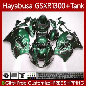 kit de carenado verde hayabusa al por mayor-Kit de cuerpo para Suzuki Hayabusa GSXR CC CC NO GSX R1300 GSX R1300 GSXR GSXR1300 Cargados de color verde oscuro