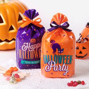 halloween cookie geschenke großhandel-Geschenk Wrap Tasche Trick oder Treat Halloween Cartoon Cookie Tasche Süßigkeiten Taschen Lebensmittel Flat Tasche W
