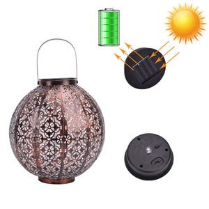 Outdoor Solar Lantern Garden Wiszące Latarnie Słoneczne Światła Wodoodporna Lampa Stołowa LED Dekoracyjne Z Motylem Uchwyć Patio Deck Stocznia Ogród lub Ganek