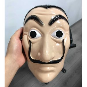 Salvador dali la casa de papel mask cosplay pengar heist plast masker halloween partiet kostym rekvisita