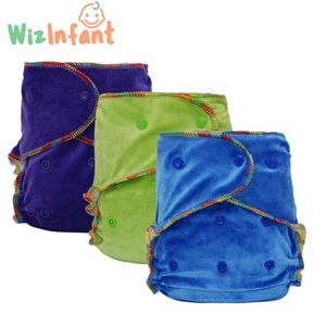WizinFant Bambu Velour monterad tyg Blöja Miljövänlig återanvändbar Heavy Wetter AI2 Baby AIO tvättbara blöjor