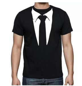 tuxedo t shirts toptan satış-Yeni Yenilik Erkekler T Shirt Smokin Tees Retro Kravat Komik Camisetas Erkekler O Boyun Üst Tshirt Rahat Spor Erkek Giyim