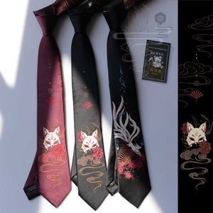 2 stil räv mönster original cm slips cosplay jk enhetlig skjorta kläder slipsar mode män kvinnor tillbehör rekvisita slips anime h1018