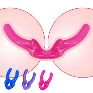 yapay penis çift penetrasyon toptan satış-NXY Dildos Gerçekçi Yumuşak Straplez Strapon Gay Erkek Kadın Çift Penetrasyonu için Süper Uzun Anal Vajina Masturbator Seks Oyuncakları Çift