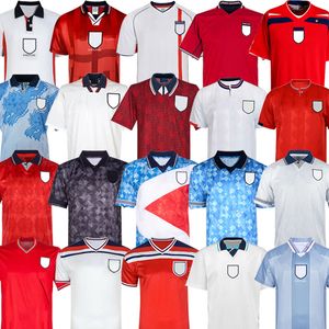 1982 weltcup. großhandel-Retro Weltmeisterschaft England Fussball Jersey Blackout Mash Up Fußball Hemd Rooney Lampard Beckham Owen Vintage Scholes Shearer Kits