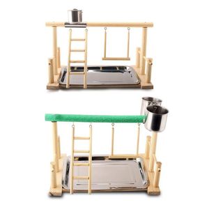 Wholesale bird gym stand for sale - Group buy Other Bird Supplies Wood Parrot Playstand Perch Gym Stand Playpen Ladder With Feed Cups Tray Cockatiel Exercise Play Toy