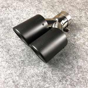 1 Piece Y Model Matte Dual outlet Akrapovic Exhaust Pipe Fit for all cars Carbon fiber Nozzles Muffler Tip
