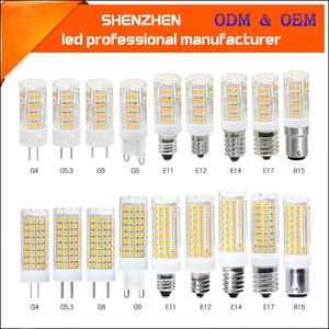 lâmpadas b15 venda por atacado-Lâmpada LED E11 E12 E14 E17 B15 G4 G9 G5 G8 W W W W Mini LEDS Lâmpada de milho