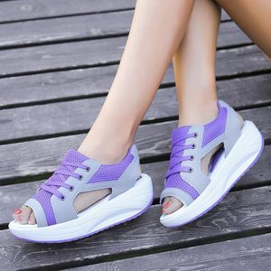 2021Womens Sandals Peep Toe Platform Shape Ups Womens Beach Shoes Summer Casual Outdoor Sport For Women