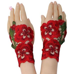 Wholesale glove without fingers for sale - Group buy Five Fingers Gloves Womens Summer Casual Flower Fingerless Handwarmers Mittens Without