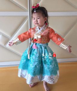 coreano hanbok vestidos venda por atacado-Vestidos casuais menina criança coreana vestido hanbok traje étnico dança tradicional manga longa cosplay sob medida