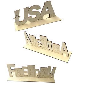 Dekoracje świąteczne Drewno Ameryka znak wycięty blok litery wystrój stojący blat drewniany czarny