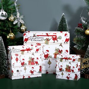 Merry Christmas Gift Paper Bags Xmas Tree Packing Bag Snowflake Christmas Candy Box New Year Kids Favors Bag Decorations