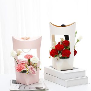 Flower Box Package For Gifts Bouquet Hollow Portable Florist Supplies Communion Birthday Girl Boxes Packaging Gift Wrap