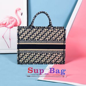 Top Quality Designer Bags Fashion Book Tote Woman Canvas Embroidery Designers Handbags Shopping Shoulder Bag lady Cowboy Blue handbag Wallets With Box