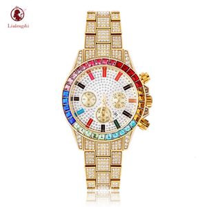 2021 New Arrival Mens Diamond Quartz Analog Wrist Watch Fashion Male Colorful Rhintone Hip Hop Stainls Steel Watch
