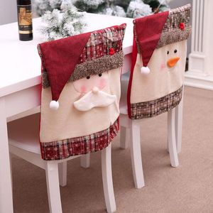 Wholesale christmas dining chair covers for sale - Group buy Christmas Dining Chair Cover Non woven Elastic Modern Printing Slipcovers Furniture Kitchen Wedding Decoration Covers