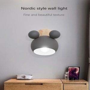 Wholesale cute wall lamp resale online - Wall Lamps For Macaron Simple Cute Bedroom Bedside Lamp Aisle Corridor Children Room With Three color Light Bulb