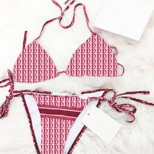 bikini askısı toptan satış-Seksi Bayanlar Bikini Set Tasarımcı Mayo Tam Mektuplar Baskılı Mayolar Yüzme için Yumuşak Sling Bölünmüş Mayo