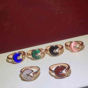 Hot Selling car tier high end jewelry for women Amulet Ring Sterling Silver Plated k Gold White Fritillaria Red Agate Ring Hand Jewelry