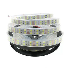 yol silikon tüp ışık toptan satış-LED Şerit DC12V LEDS M Silikon Tüp Su Geçirmez Esnek LED Işık Çift Sıralı Tatil Aydınlatma LED Şeritler m grup