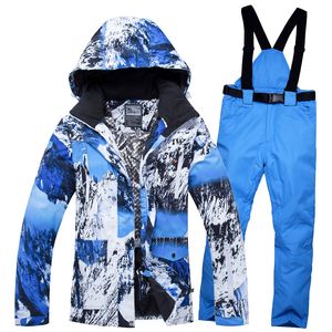 Wholesale womens snow suit for sale - Group buy Ski Suit for Men Women Winter Warm Waterproof Outdoor Sports Snow Jackets and Pants Hot Ski Equipment Snowboard Jacket Trousers