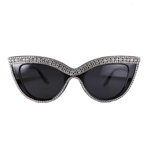 crystal eye drops venda por atacado-Óculos de sol gato olho diamante sol óculos de cristal senhoras meninas sunglass bling máscaras oculos de sol gota