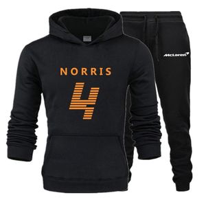 Men s Tracksuits Autumn Sports Hoodie Pants Suit F1 McLaren Racing Formula One Driver Lando Norris Logo Women s Casual Piece Set