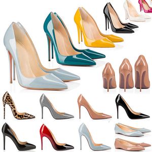 2021 Röda Bottom Heels Skor Mode Kvinnor Äkta Läder Klänning Peep Toes Sandaler Högklackplattform Designer Spetsiga Toe Pumps Loafers