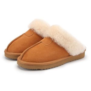 Wholesale australian slippers for sale - Group buy Slippers Warm Fur Women Fashion Real Leather Men House Winter Indoor Australia Soft Wool Home Shoes