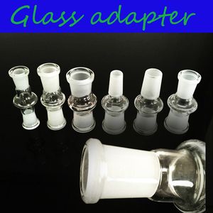 borosilikat cam adaptörü toptan satış-Nargile mm mm Erkek Cam Düşürücü Adaptörü Buzlu Borosilikat Bırak Aşağı Genişletici Bağlayıcı
