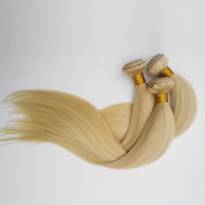 Brazilian Indian Europe American human hair extensions Straight Light white Machine double weft pc